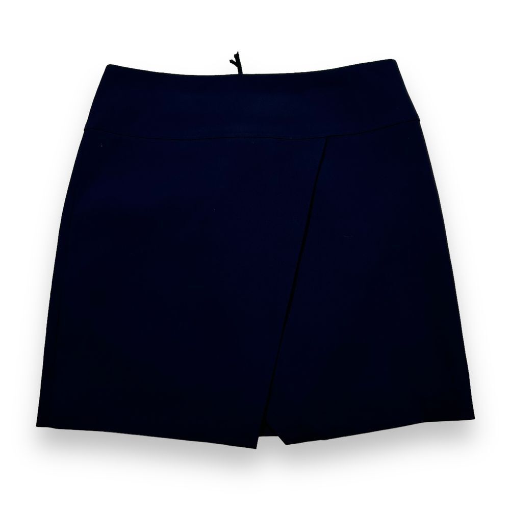 J.Crew Navy Blue Asymmetrical Mini Skirt with Front Slit Professional Womens 8